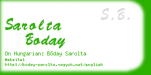 sarolta boday business card